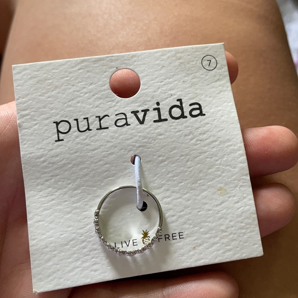 Puravida silver floral ring size 7